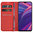 Leather Wallet Case & Card Holder Pouch for Oppo R17 Pro - Red